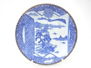 古伊万里　印判手　山水　九寸皿